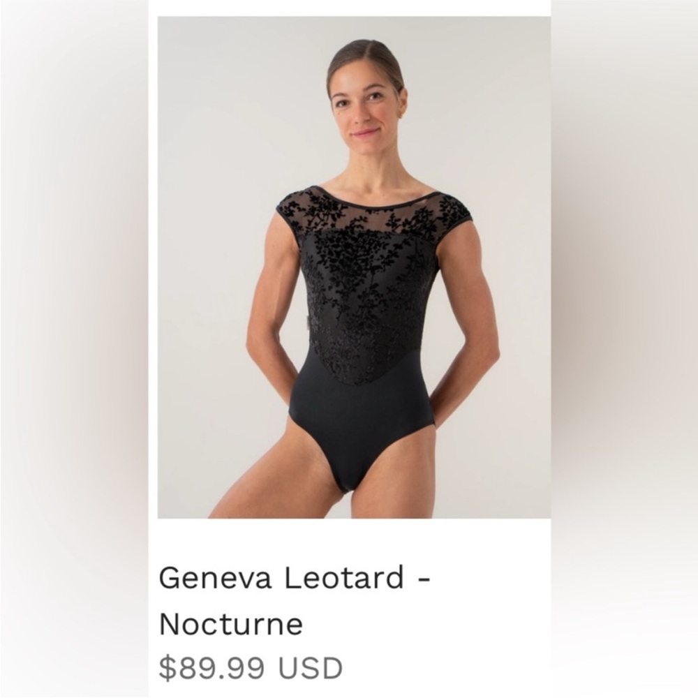 Geneva Elegant Black Lace leotard